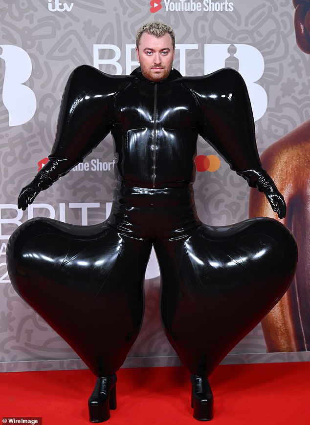 Sam went viral online for her red carpet appearance at last year's BRIT Awards, which consisted of a rubber bodysuit with dramatically flared arms and legs.