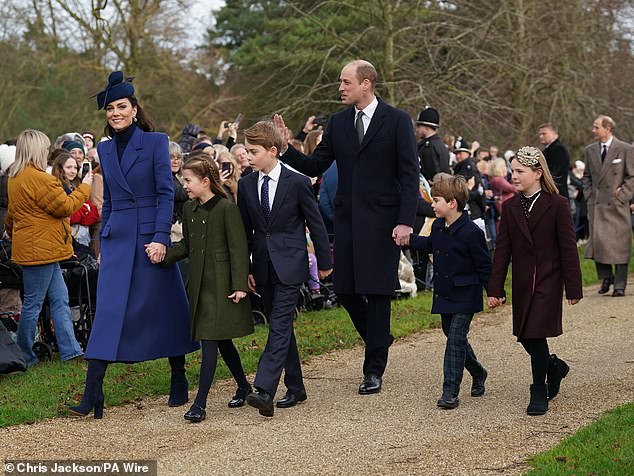 Kate and William are seen with their family last year.  They now prioritize family time during Kate's convalescence