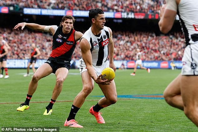 Pendlebury made his 16th Anzac Day appearance in the prestigious match against Essendon.