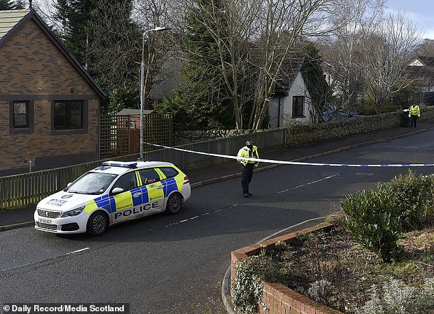 Police at an address in Gattonside, near Galashiels, where the girl was found.
