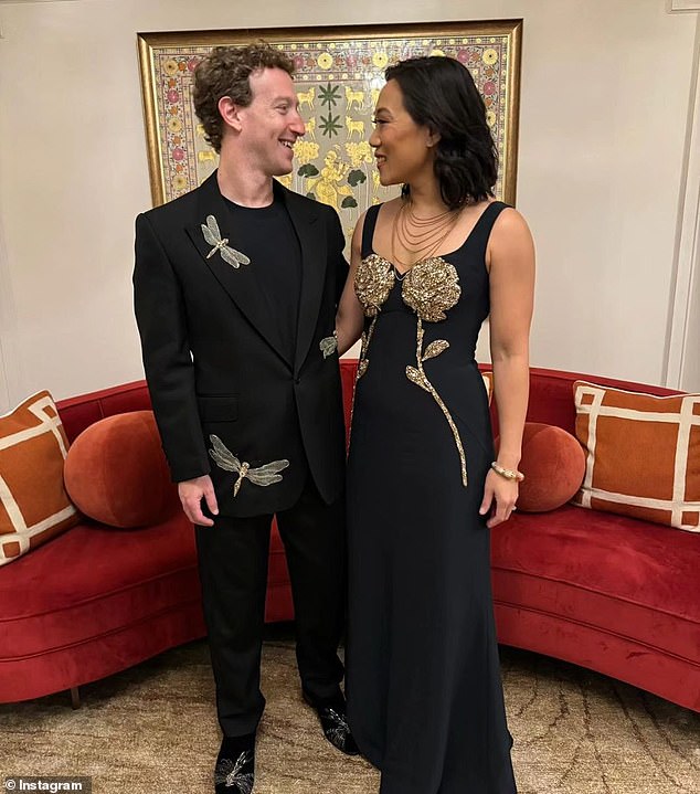 Zuckerberg and his wife Priscilla Chan were dressed to impress for Anant Ambani's million-dollar watch last month during a lavish pre-wedding party rated 