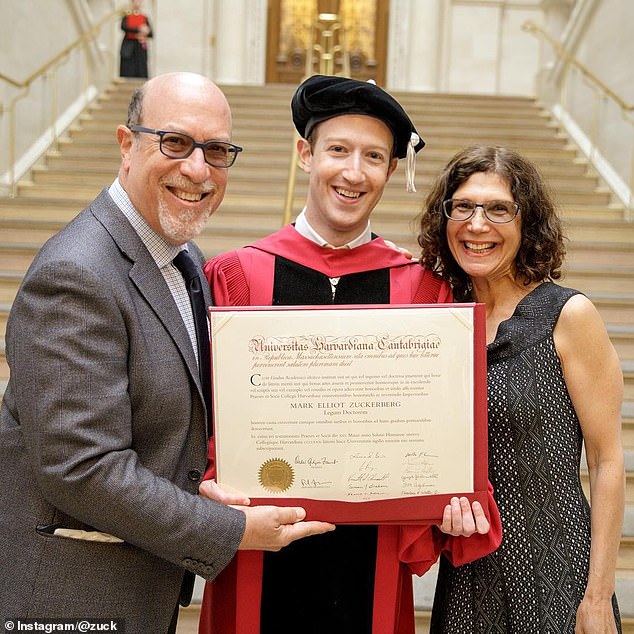 Mark Zuckerberg returned to college and graduated in 2017 after dropping out of Harvard when Facebook took off in 2004.
