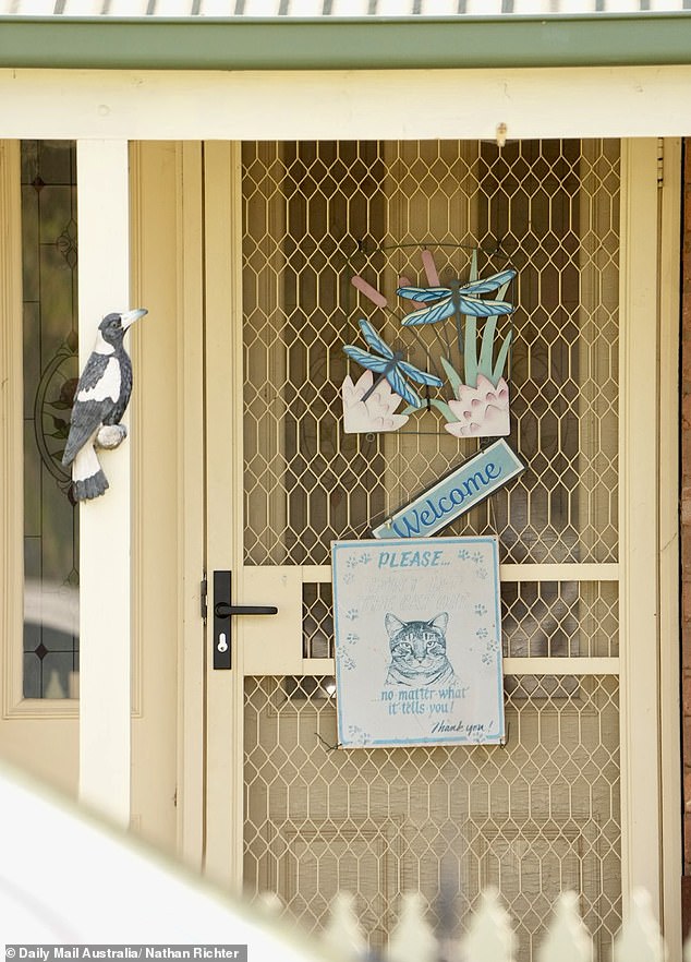 Mrs Bates was lovingly described as the 'crazy cat aunt' to 17 nieces and nephews (pictured: her front door)