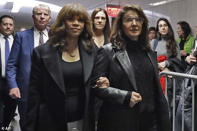 Soprano actress Annabella Sciorra (right), seen with her friend Rosie Perez, was among six women who took the stand at the New York trial.