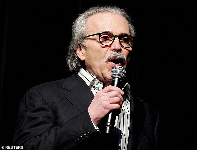 David Pecker, president and CEO of American Media, speaks at the Shape and Men's Fitness Super Bowl party in New York City, USA, January 31, 2014