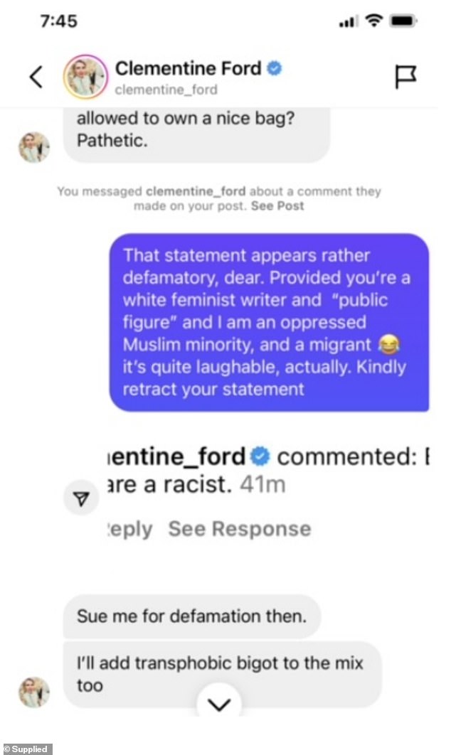 The two women then traded multiple insults on social media, with Ford telling his nearly 250,000 Instagram followers that Ms. Agirtan was a 