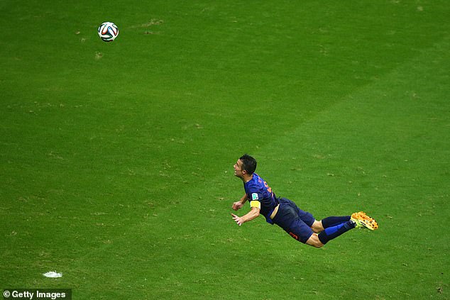 Jamie Redknapp compared the goal to 'Robin van Persie at his best' - the Dutchman scoring a stunning header for his country against Spain at the 2014 World Cup a decade ago.