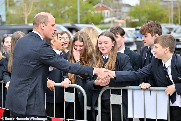 Some of the children who had queued to meet Prince William seemed shy after meeting him.