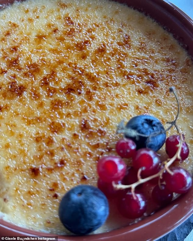 Bundchen also shared a photo of a treat she enjoyed lately while posting a close-up of crème brûlée.
