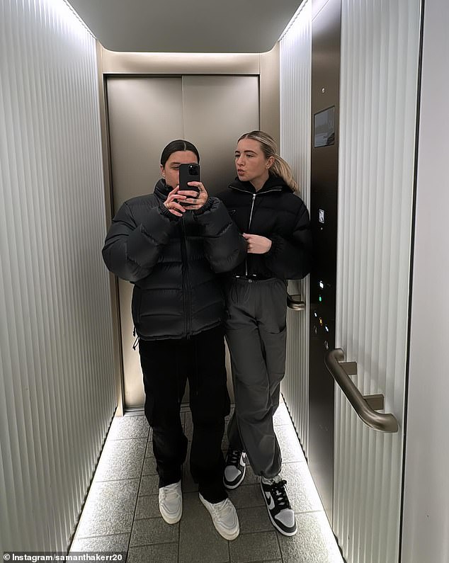 Kerr (pictured with fiancee Kristie Mewis) knows he can't play forever and has begun to consider what he will do when his career on the field ends.