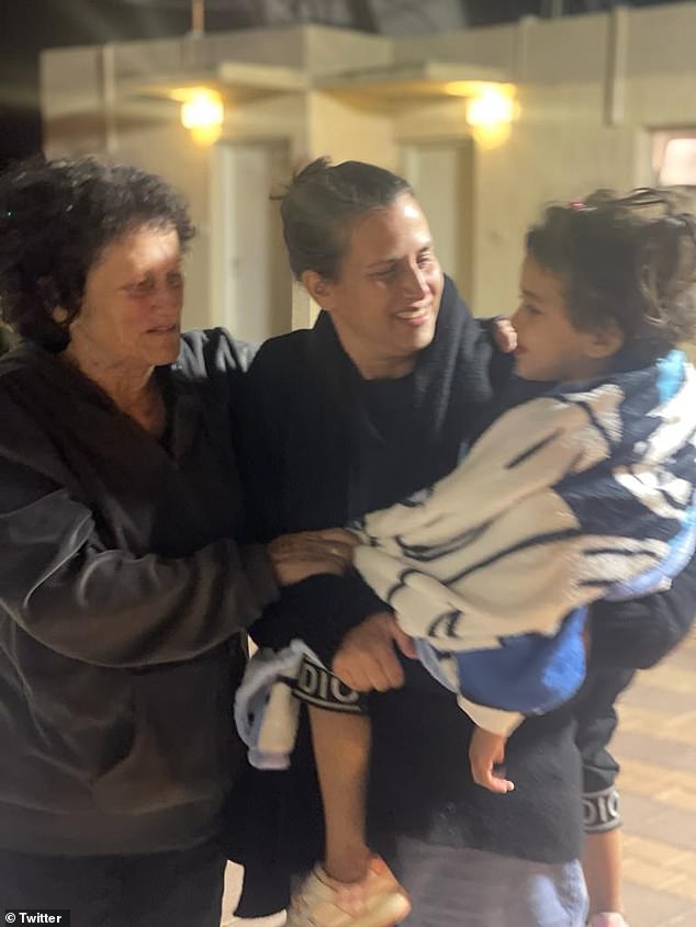 The first images of Abigail Edan's reunion with her grandmother and aunt after Hamas took her hostage following the murder of her parents at the hands of the terrorist group