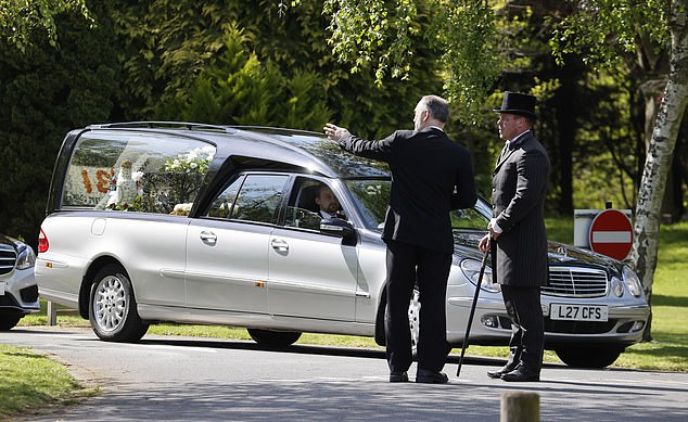 A funeral car driven for George's service which took place today
