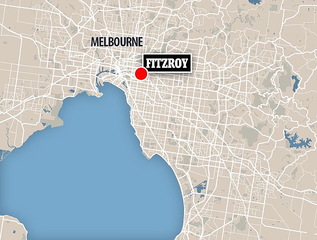 Police allege the woman, 35, entered the George Street school in the inner Melbourne suburb of Fitzroy (map pictured) and abducted a five-year-old girl at around 9pm. tomorrow.