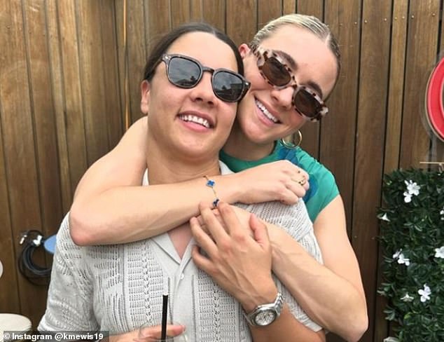Kerr, pictured with her fiancee Kristie Anne Mewis, is accused of calling a Metropolitan Police officer 