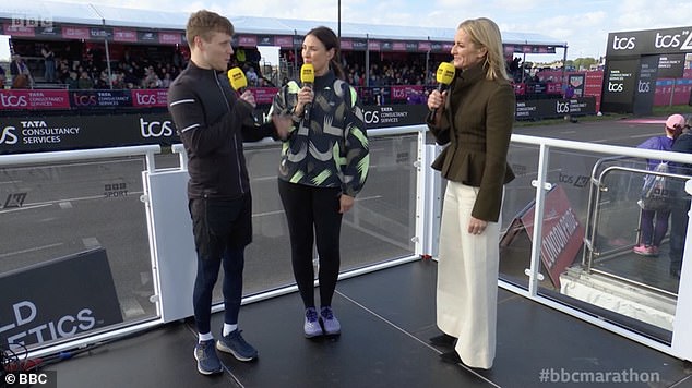 Jamie and Emma spoke to host Gabby Logan before the event about the complicated filming process while also taking on the challenging race.