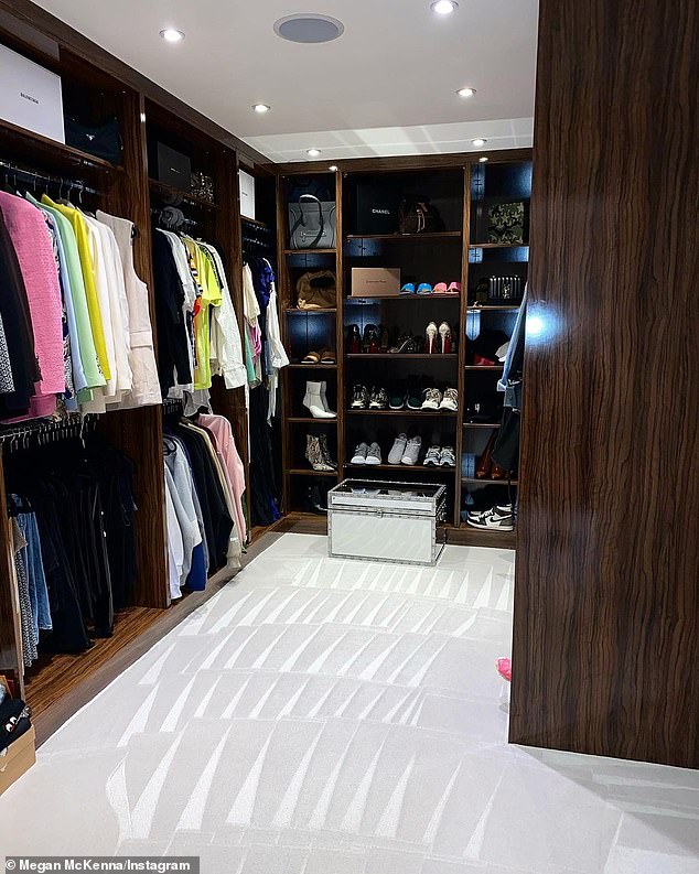 Megan has previously given fans a glimpse of her Essex property, which comes with a carpeted dressing room.