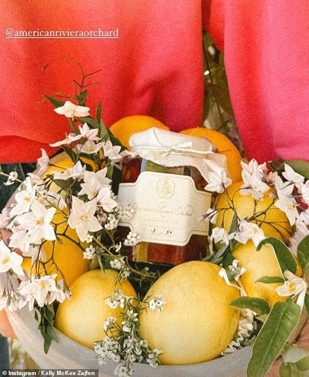 But now the focus seems to be on Meghan's strawberry jams launched earlier this month. Pictured is a basket sent to Kelly McKee Zajfen.
