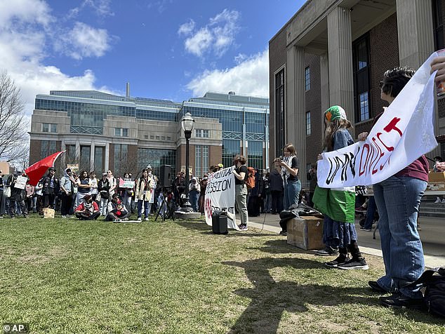 Hundreds of people demonstrated on the University of Minnesota campus on Tuesday, April 23, 2024, to protest Israel's war against Hamas.
