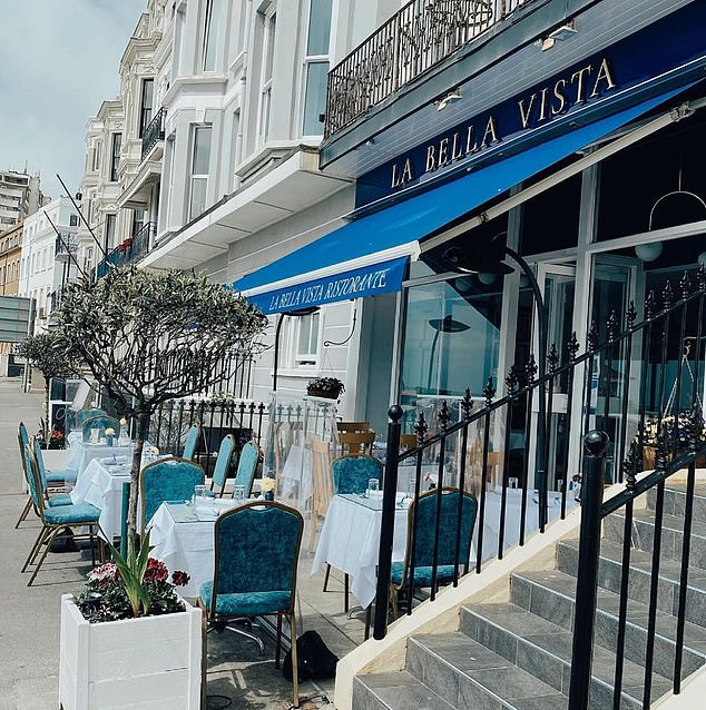The Bella Vista in St Leonards-on-Sea, East Sussex.  The owner said she found vomit on the pavement outside after the family left.