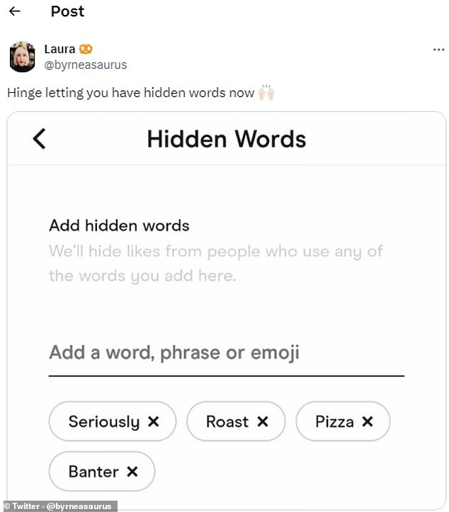 While social media users joked about avoiding annoying terms, Hinge says its new feature is designed to reduce abuse and unwanted interactions.