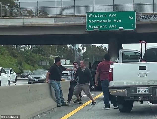 In the video, the father and son duo can be seen attacking the middle-aged man as soon as they got out of their van.