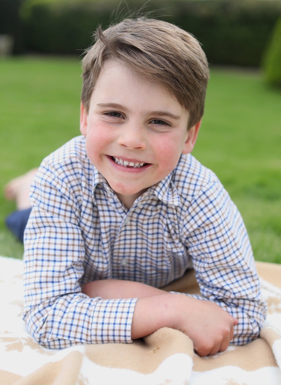 Prince Louis' birthday portrait (pictured) was taken by his mother and posted when he turned six this week.