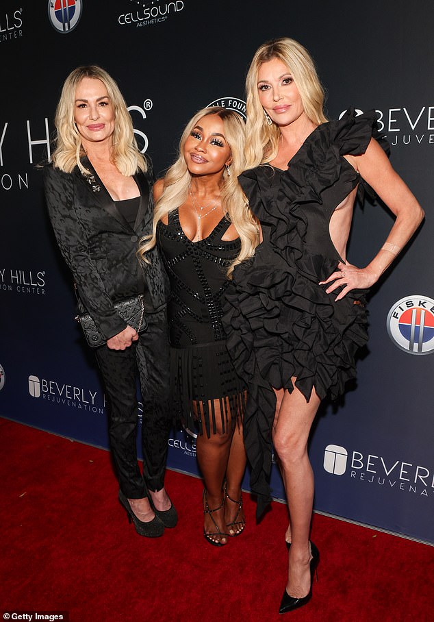 The 51-year-old reunited with her former co-stars Taylor Armstrong and Phaedra Parks at the star-studded event.