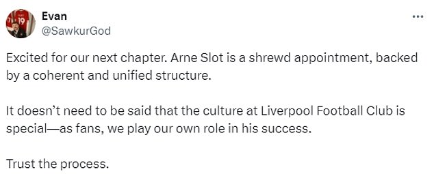 1714167036 421 Liverpool fans divided over Arne Slots arrival some praise his