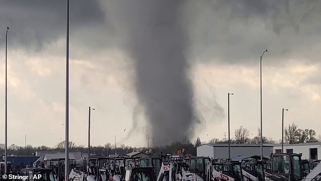 Footage was captured of a tornado in Lancaster, Nebraska.  The storm was part of a tornado watch issued by the National Weather Service.