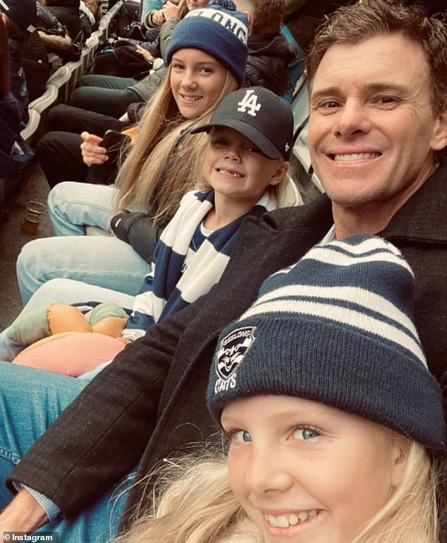 Mooney and his daughters Jackie, Billi and Stevie enjoy an afternoon of football at the Cattery.