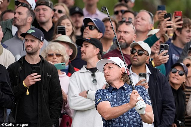 A record crowd has packed into The Grange in Adelaide to watch Australian Cam Smith (pictured) and others compete in the LIV Australian Golf Event.