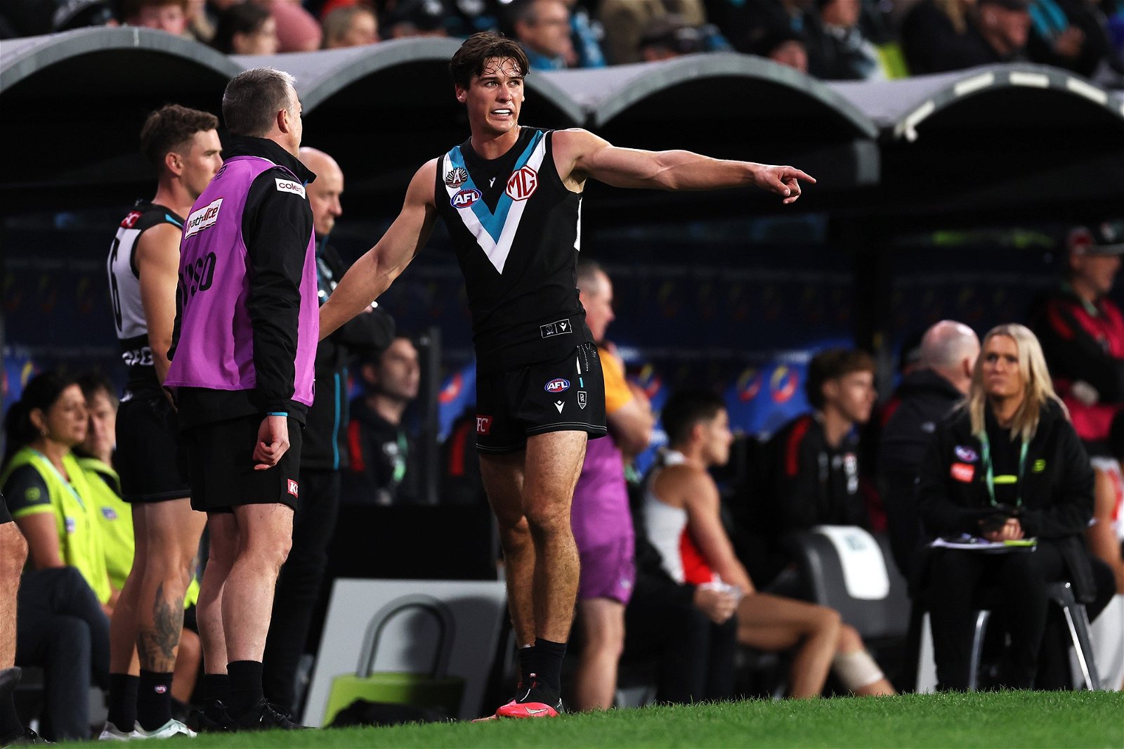 Connor Rozee leaves for Port Adelaide.