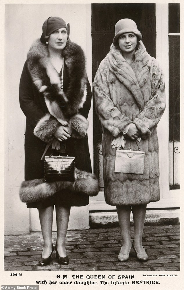 Ena, now queen of Spain, with her eldest daughter, Infanta Beatriz