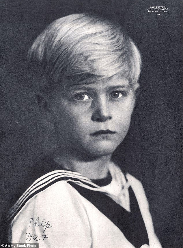 A portrait of Prince Philip, son of Prince Andrew of Greece and Princess Alice of Battenburg, taken in 1927. Philip would have been five or six years old at the time.