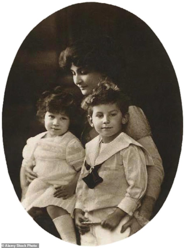 Princess Marie Bonaparte and her children Peter and Eugenie of Greece