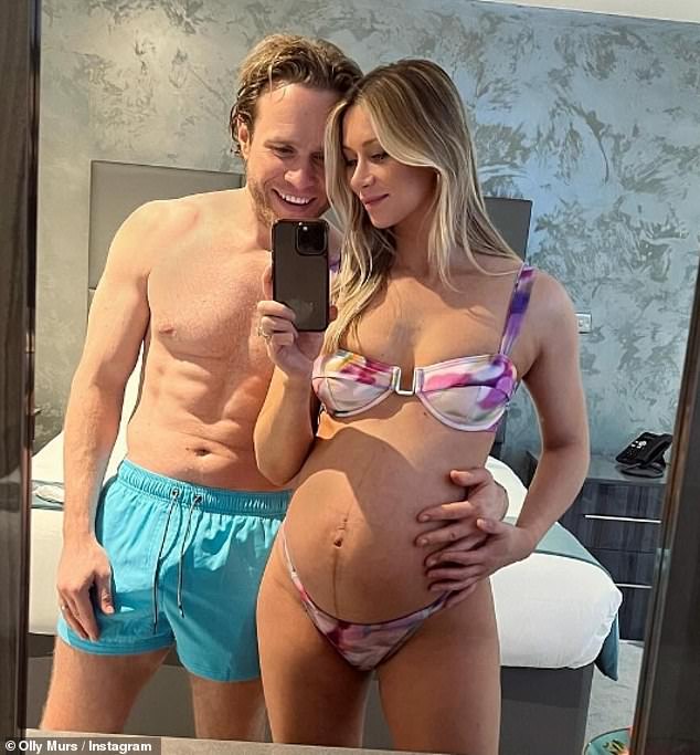 The couple shared their joy at becoming parents in a sweet post earlier that day (pictured last month).