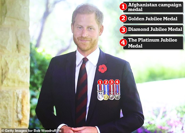 Harry also opted not to wear his Coronation medal when he delivered a joke-filled monologue at the Stand Up for Heroes event for American veterans last November.
