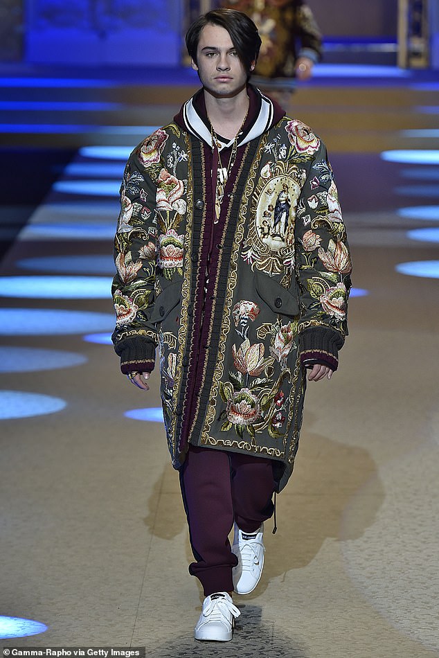 Dylan walked the catwalk at the Dolce & Gabbana show during Milan Men's Fashion Week Fall/Winter 2018/2019