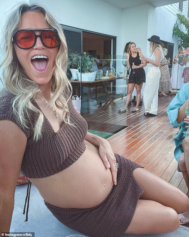 Ellidy Pullin appears in the photo when she was pregnant with her daughter Minnie, who was conceived through sperm taken from her deceased partner 'Chumpy'.