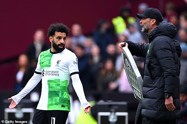Salah and the Liverpool manager had to be separated after getting into a heated argument