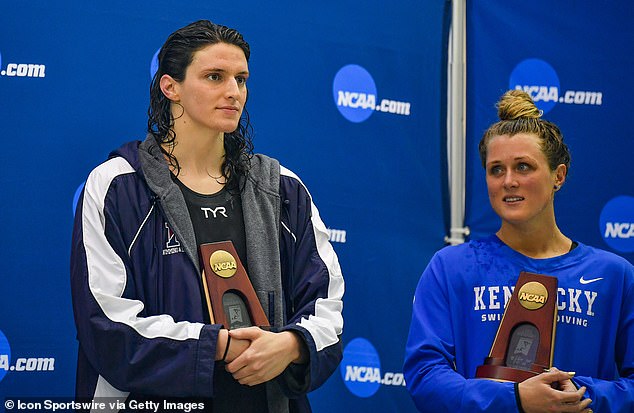 The federal lawsuit, the first of its kind, focuses on Lia Thomas, seen with Gaines, who won the 2022 NCAA Swimming Championships while a student at the University of Pennsylvania.