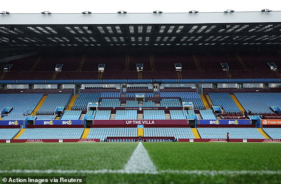 Soccer Football - Premier League - Aston Villa v Chelsea - Villa Park, Birmingham, Britain - April 27, 2024 General view inside the stadium before the match Action Images via Reuters/Andrew Boyers NO USE WITH AUDIO, VIDEO, DATA, LISTS UNAUTHORIZED ACCESSORIES, CLUB/LEAGUE LOGOS OR 'LIVE' SERVICES.  ONLINE IN-GAME USE LIMITED TO 45 IMAGES, NO VIDEO EMULATION.  NOT USED IN BETTING, GAMES OR SINGLE CLUB/LEAGUE/PLAYER PUBLICATIONS.