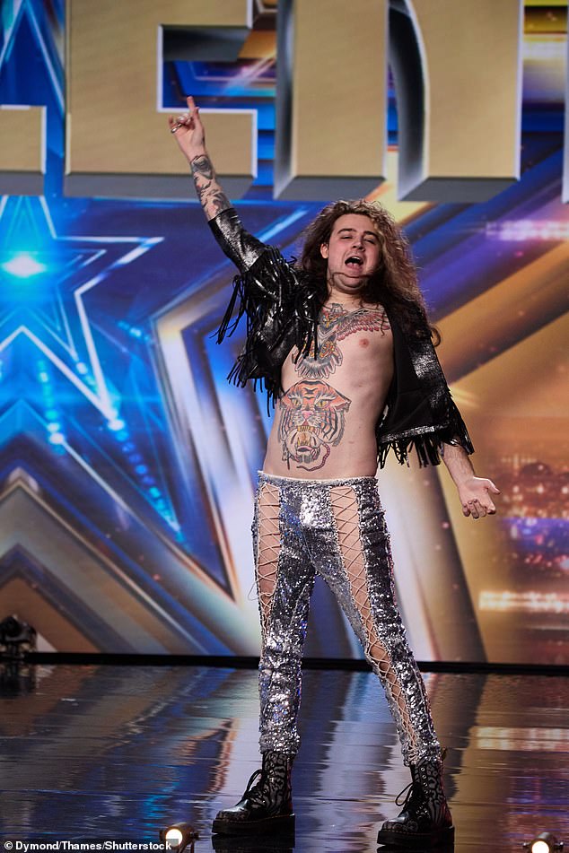 Sven Smith, 27, was the first of the hopefuls to appear during this weekend's installment as he performed an air guitar routine to a medley of Queen songs.