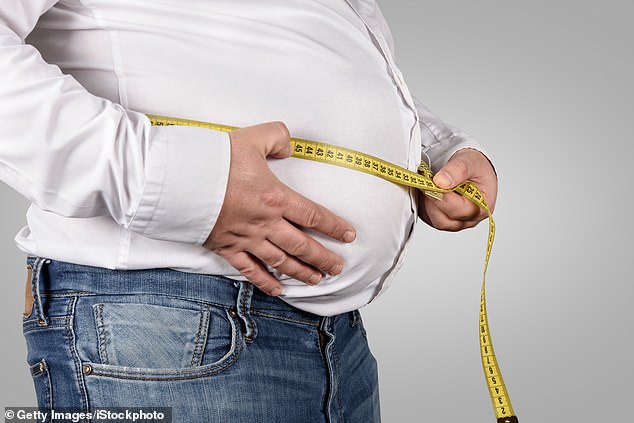 However, the disease predominantly affects men.  Research suggests that excess weight can cause a buildup of fat around the neck, as well as an increase in the size of the tongue (file photo)