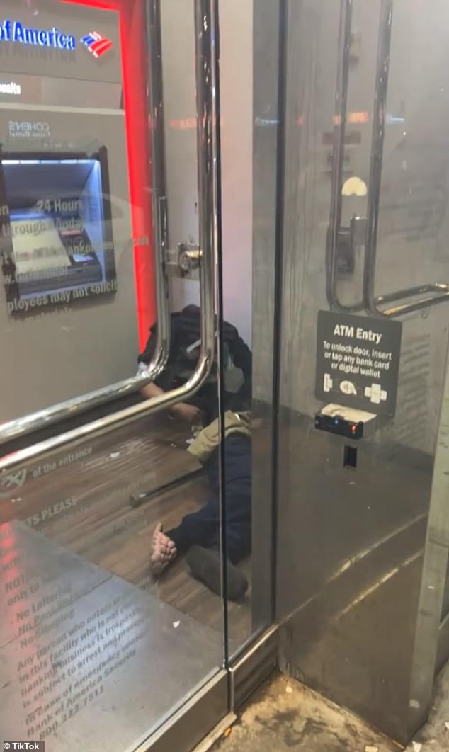 He walked to the Bank of America facility in Fordham and saw three men slumped in front of the machines.