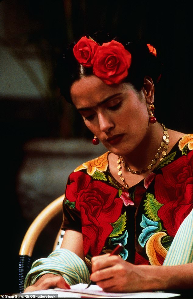 The 57-year-old actress dressed up as famous Mexican artist Frida Kahlo, whom she played in 2002's Frida, during the Material Girl pit stop in Mexico City.