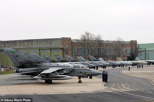 The pilot from RAF Marham, Norfolk (pictured) at first assumed the drone was another aircraft in the 