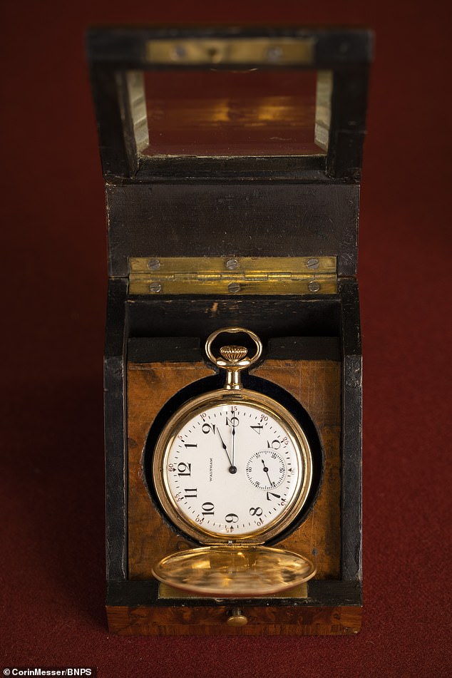 Astor's 14-carat Waltham watch engraved with his initials was left to his son Vincent Astor, along with his fortune.