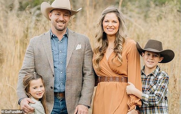 Ryan Watson (pictured with wife Valerie and two young children) also faces 12 years in prison in Turks and Caicos after a handful of deer hunting bullets were found in his luggage.