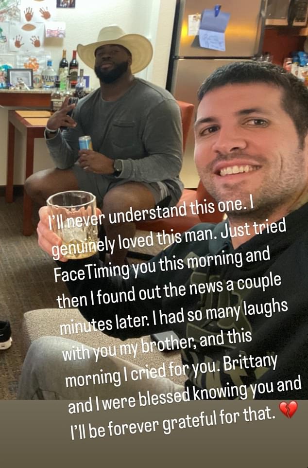 Kicker Graham Gano posted an emotional tribute to his former colleague on social media